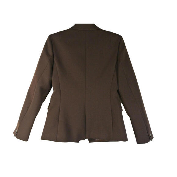 NEW, REISS Petite Twill Double-Breasted Blazer in Chocolate Brown Size 6 #SJ2060 - Picture 5 of 9